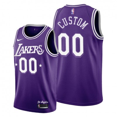 Los Angeles Lakers Custom Men's 2021 22 City Edition Purple NBA Jersey